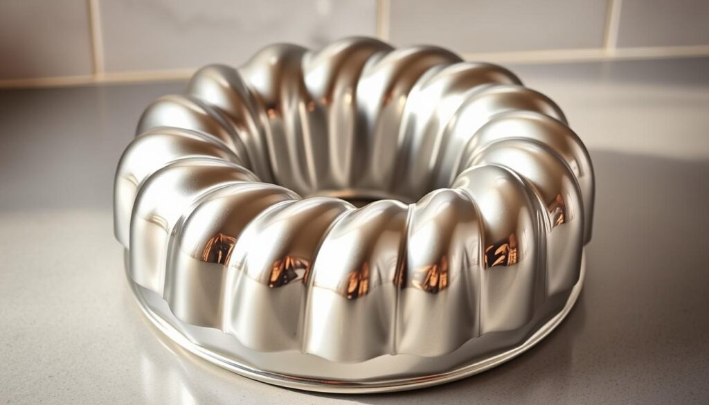 A stunningly detailed image of a classic Bundt pan, shot with a professional camera lens in a warm, soft lighting setup. The pan is made of gleaming, polished metal, with intricate, swirling ridges that cast dynamic shadows across its surface. The pan is placed on a clean, neutral-colored countertop, allowing the viewer to focus on its elegant, timeless design. The overall composition evokes a sense of culinary craftsmanship, hinting at the delicious baked goods that could emerge from this essential kitchen tool. A stunningly detailed image of a classic Bundt pan, shot with a professional camera lens in a warm, soft lighting setup. The pan is made of gleaming, polished metal, with intricate, swirling ridges that cast dynamic shadows across its surface. The pan is placed on a clean, neutral-colored countertop, allowing the viewer to focus on its elegant, timeless design. The overall composition evokes a sense of culinary craftsmanship, hinting at the delicious baked goods that could emerge from this essential kitchen tool.